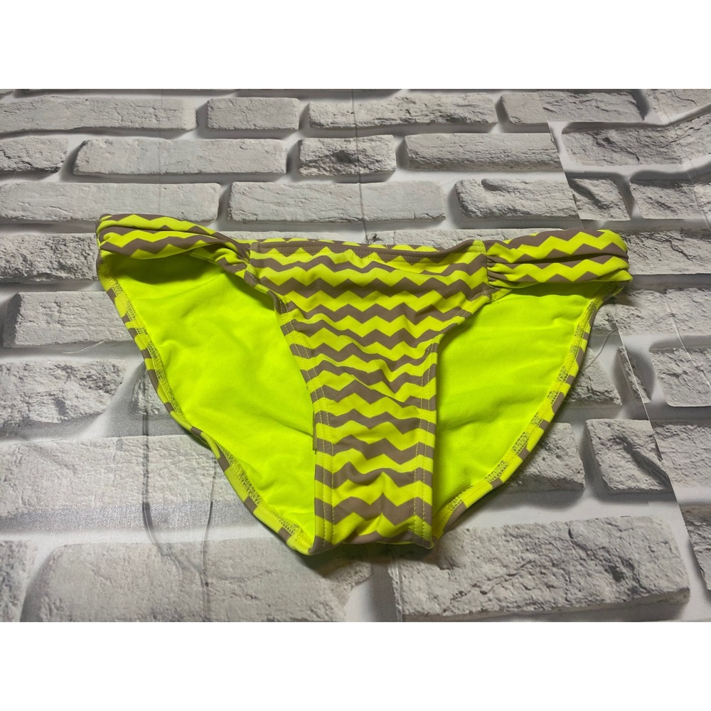 Xhilaration Swimsuit Bottoms Chevron Print Neon Yellow Bikini S